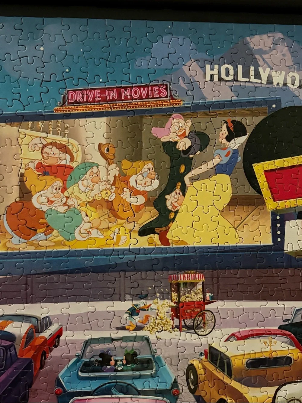 Framed Puzzle Art - Mickey & Friends Drive-In